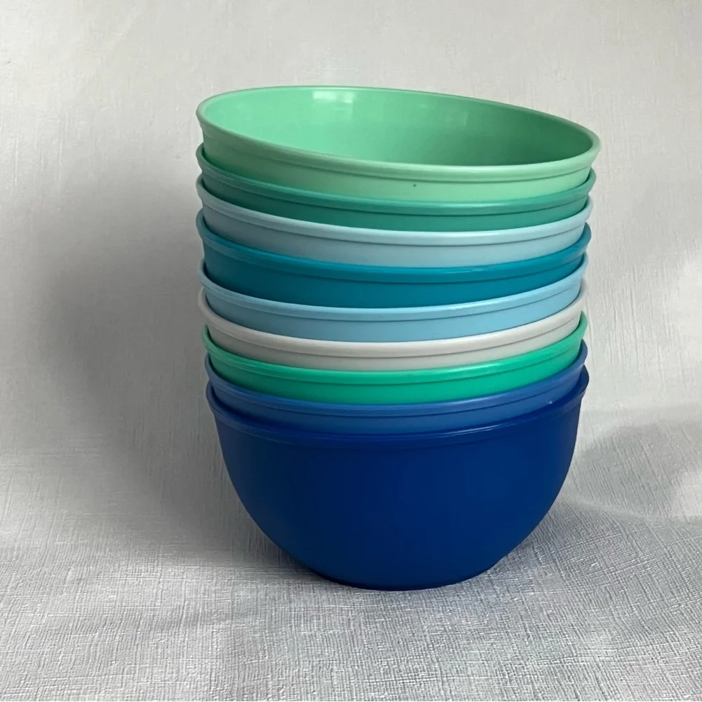 Kids Plastic Bowls Set of 9 10oz bowls Coastal Colors
